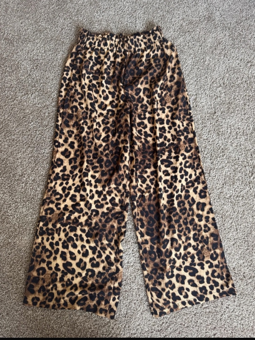 Wide Leg Leopard Print Pants